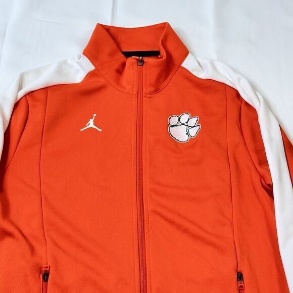 Clemson Tigers Jordan Men’s Sz L Warm Up Jacket Basketball Running Windbreaker - Picture 8 of 16